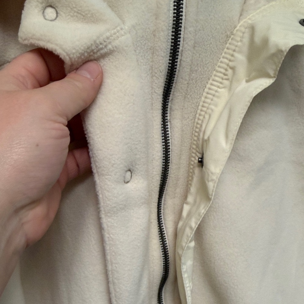 Ralph Lauren Womens Cream Sherpa Fleece Winter Hooded Jacket OUTDOOR XL WARM - Picture 5 of 11